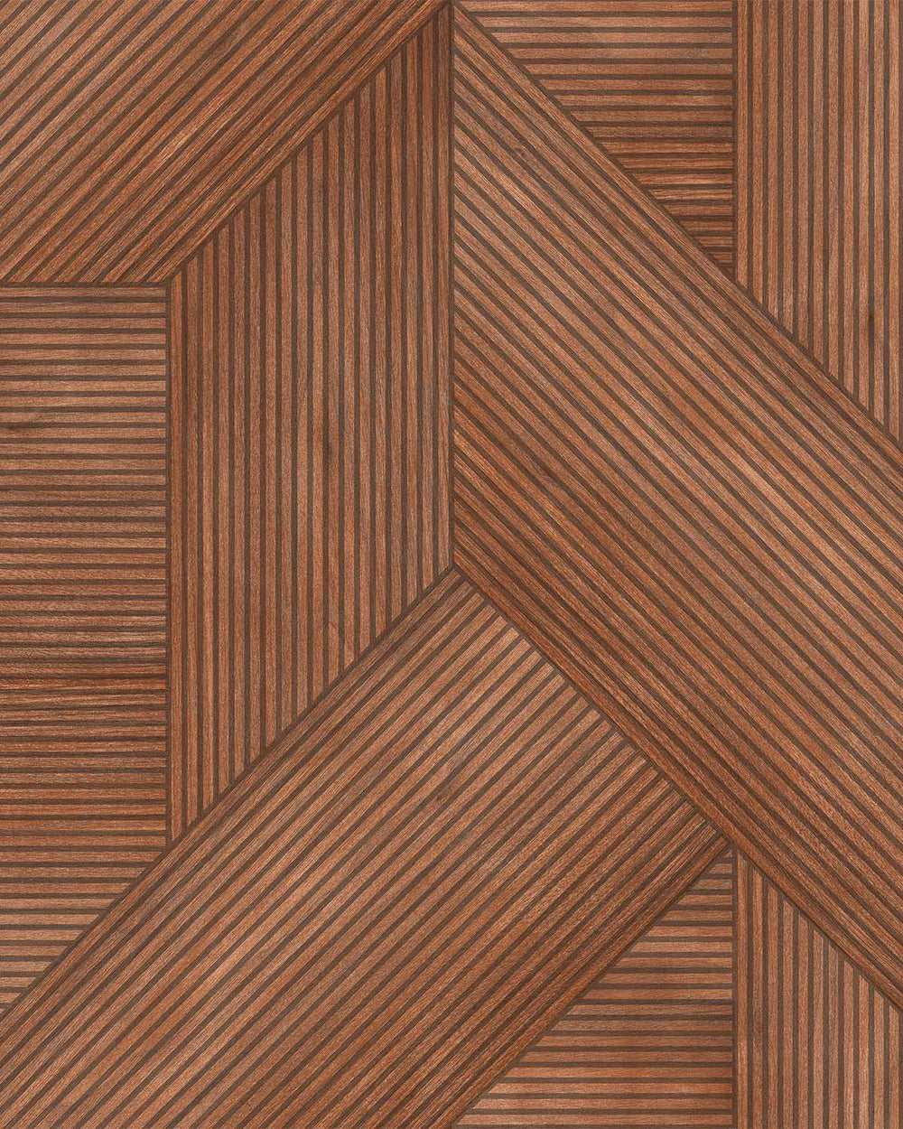 Terracota Geometric Wood Panel Wallpaper R8193