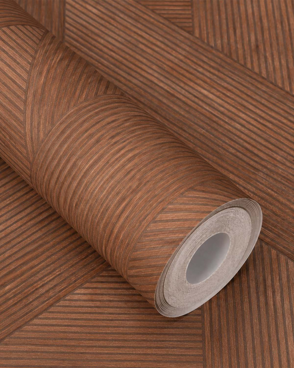 Terracota Geometric Wood Panel Wallpaper R8193