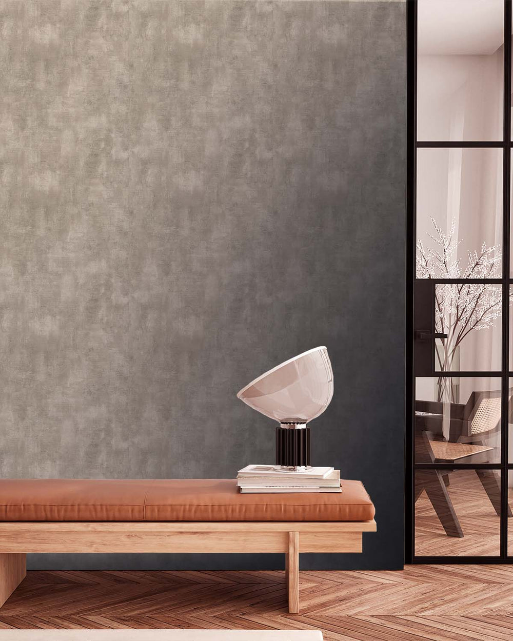 Taupe Plain Textured Wallpaper R8204