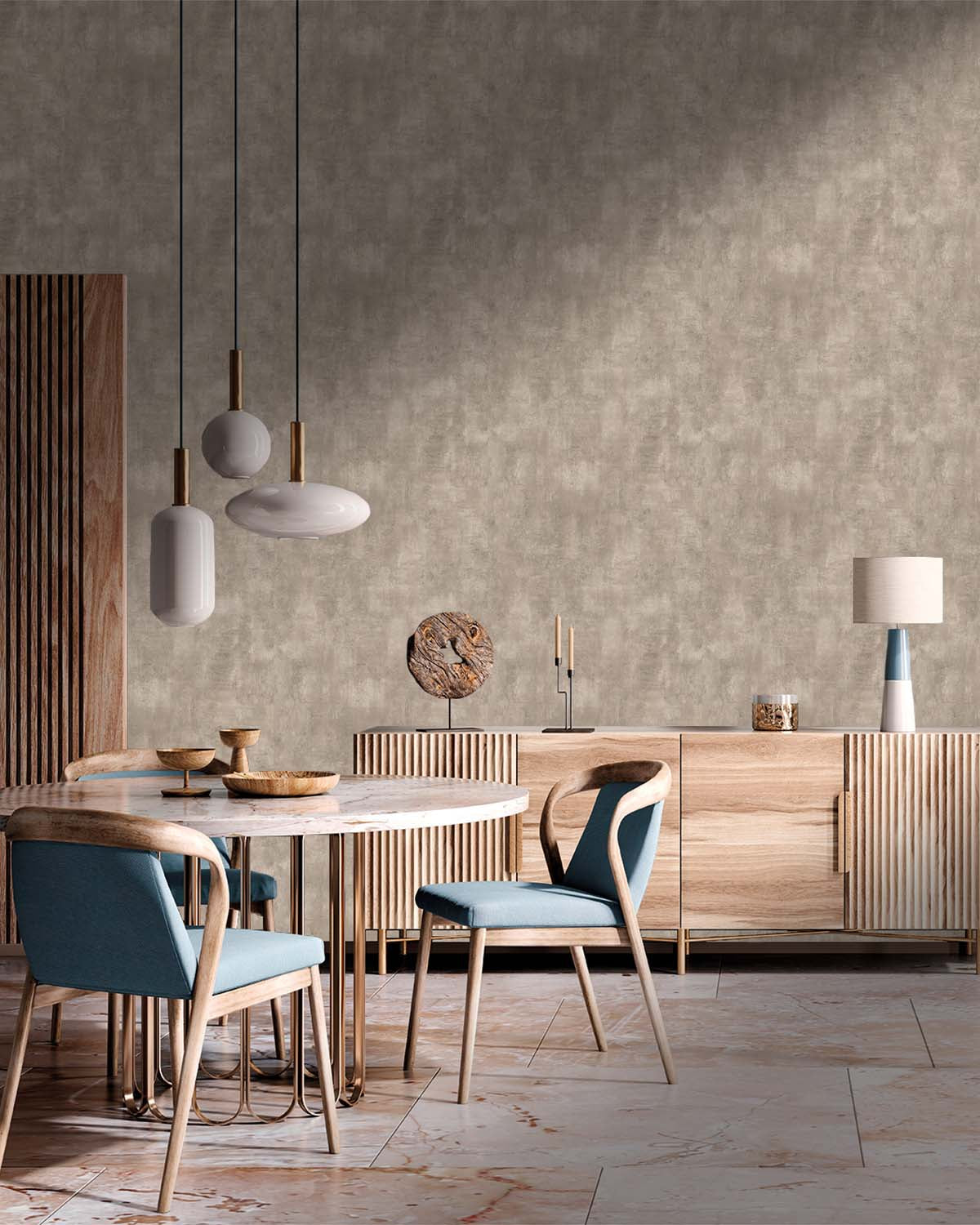 Taupe Plain Textured Wallpaper R8204