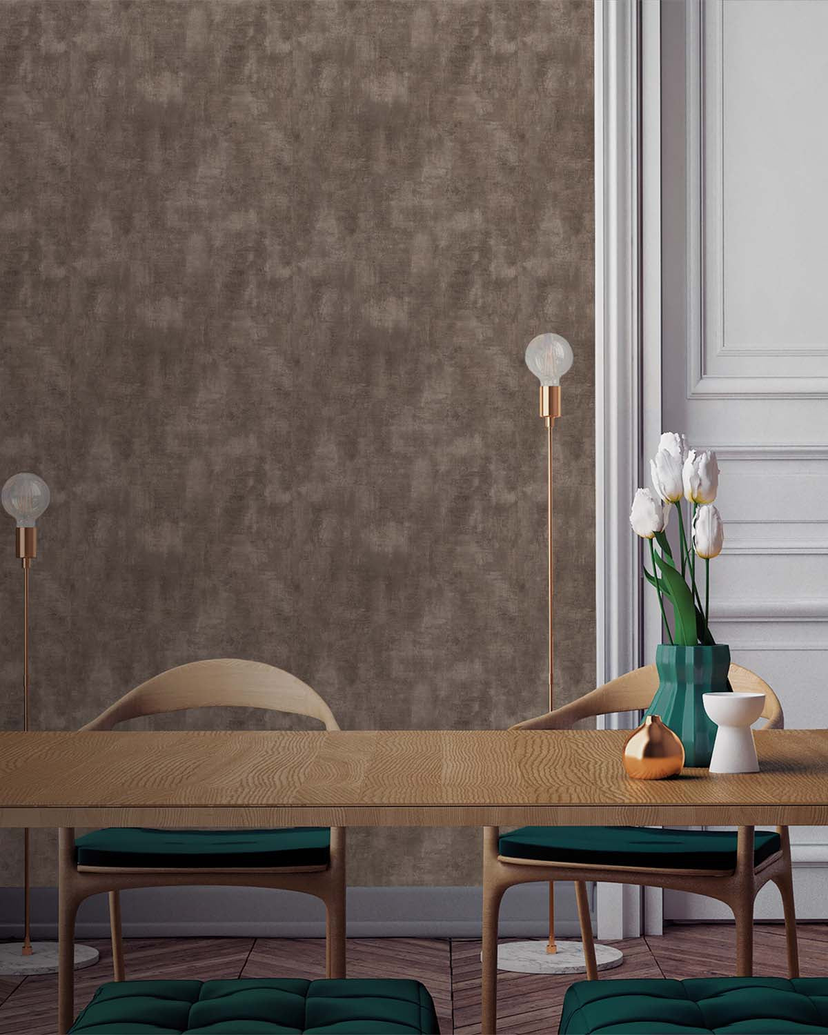 Brown Plain Textured Wallpaper R8205