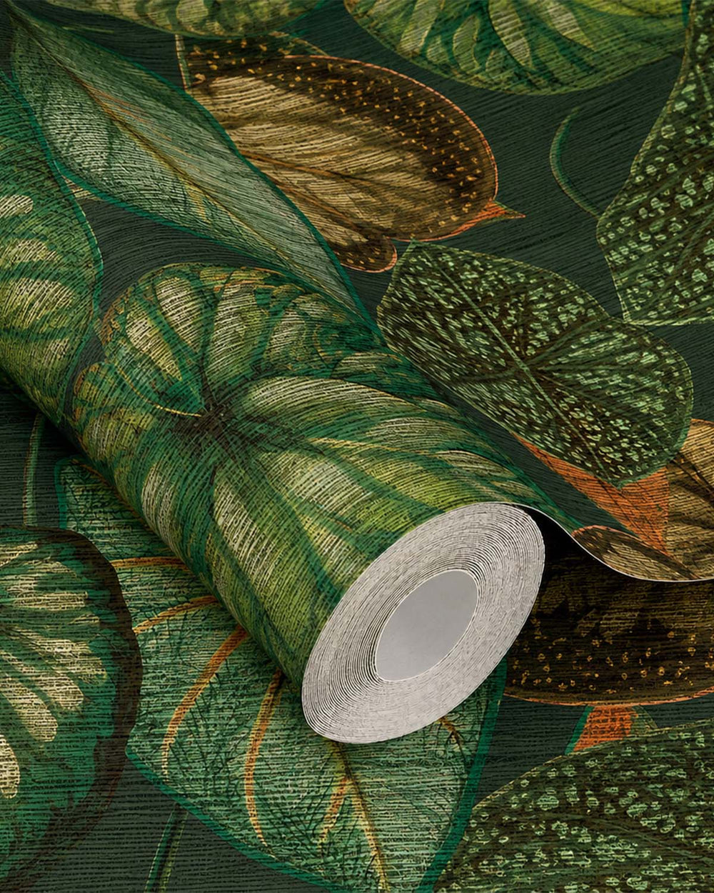 Green Bold Tropical Leaves R8237