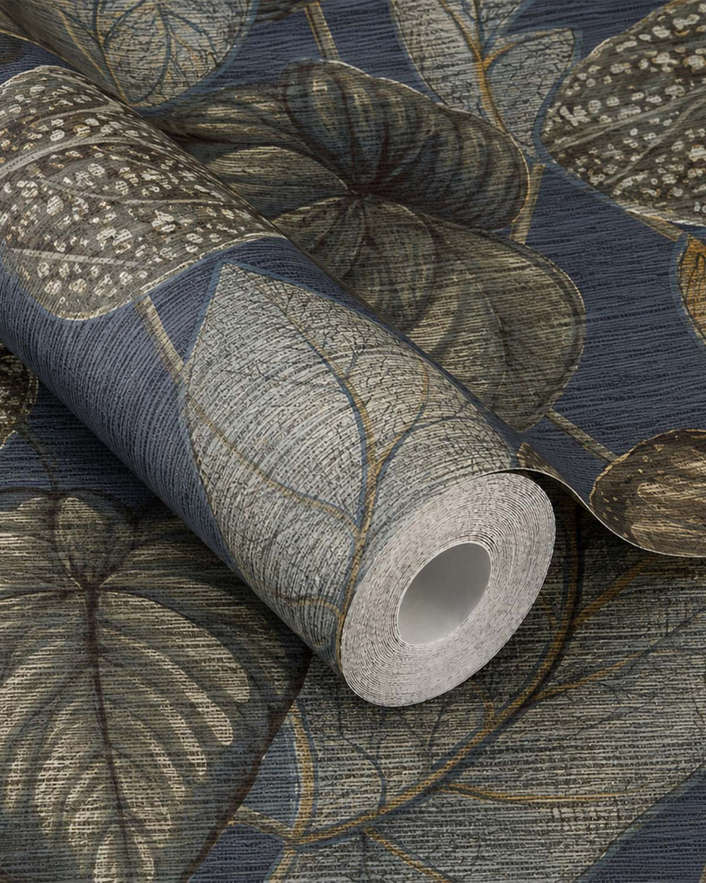 Blue Bold Tropical Leaves R8238
