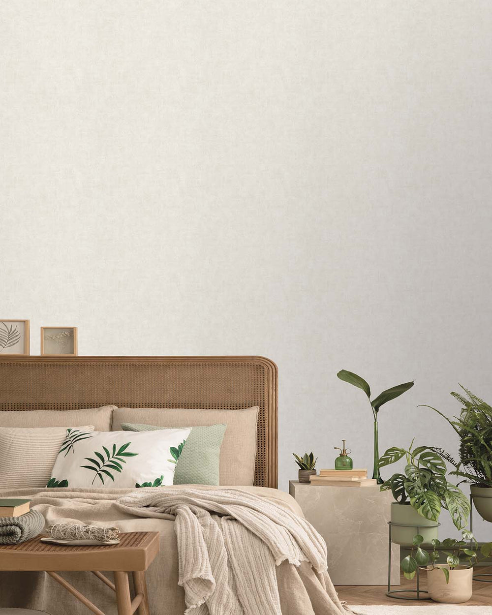 Beige Plain Textured Wallpaper R8362