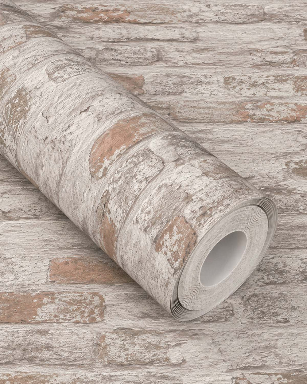 Brown & White Concrete Brick Effect Wallpaper R8388