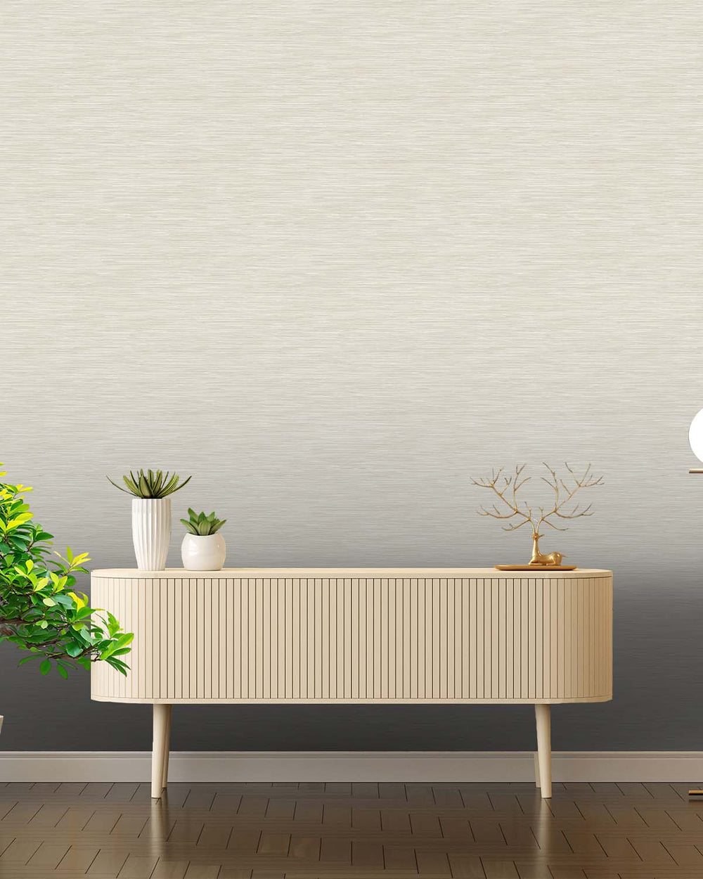 Taupe Metallic Grasscloth like Textured Wallpaper R8402
