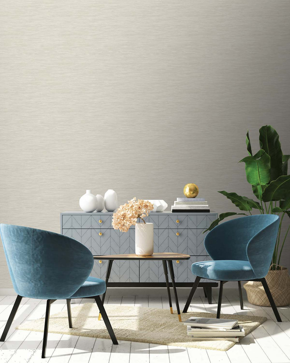 Taupe Metallic Grasscloth like Textured Wallpaper R8402