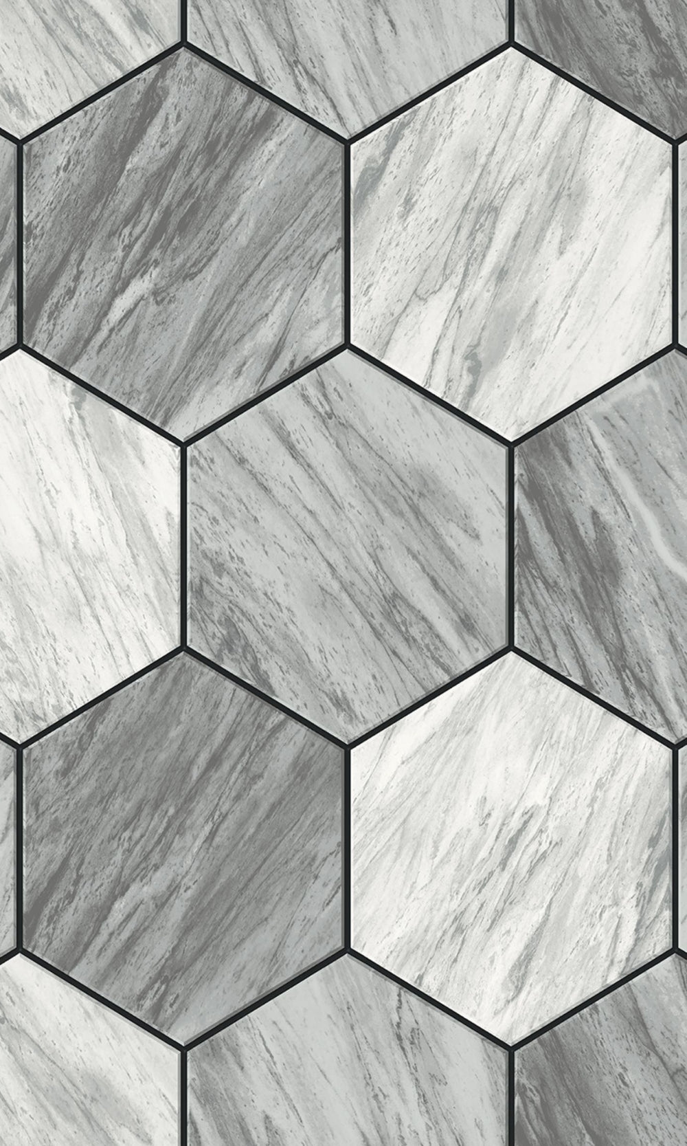 Steel Harbor Geometric Hexagon Wallpaper R8511