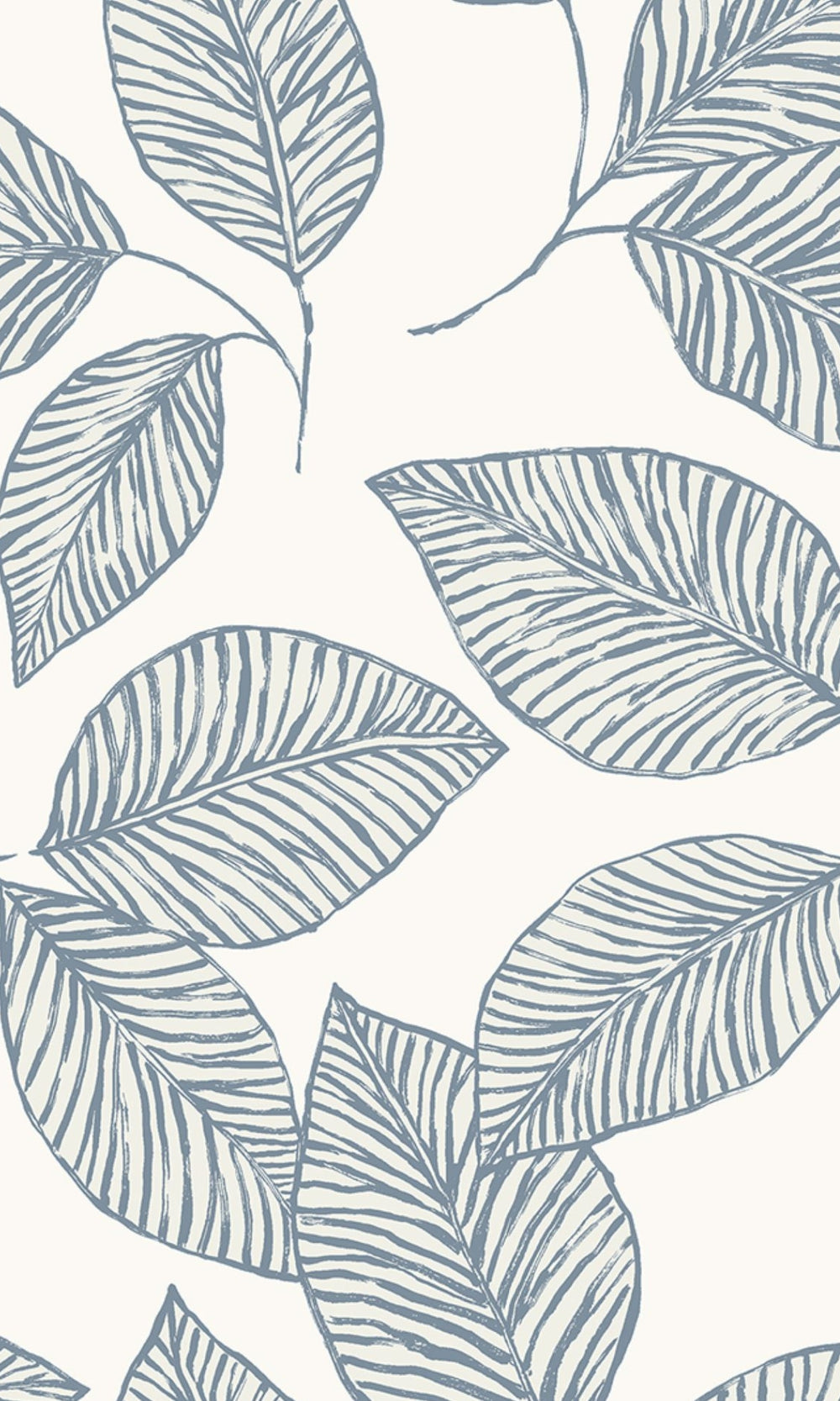Summer Sky Hand Drawn Tropical Leaves Wallpaper R8516