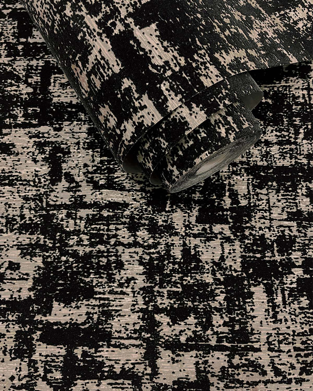 Black Beaded Metallic Plain Textured Wallpaper R8436