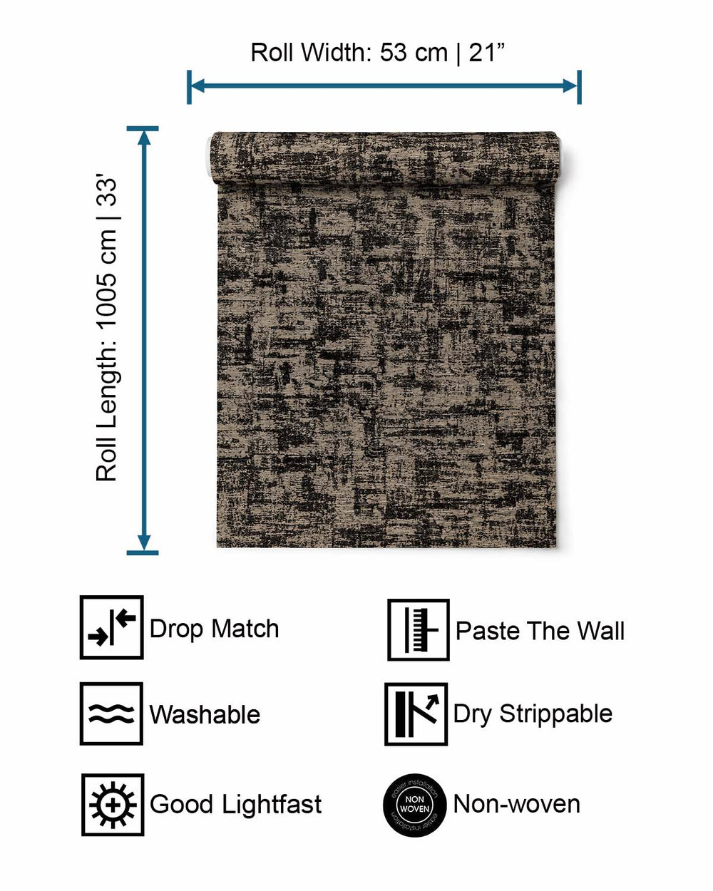 Black Beaded Metallic Plain Textured Wallpaper R8436