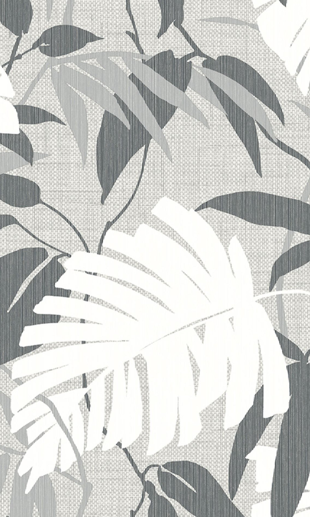 Slate Printed Palm Leaves Botanical Wallpaper R8548