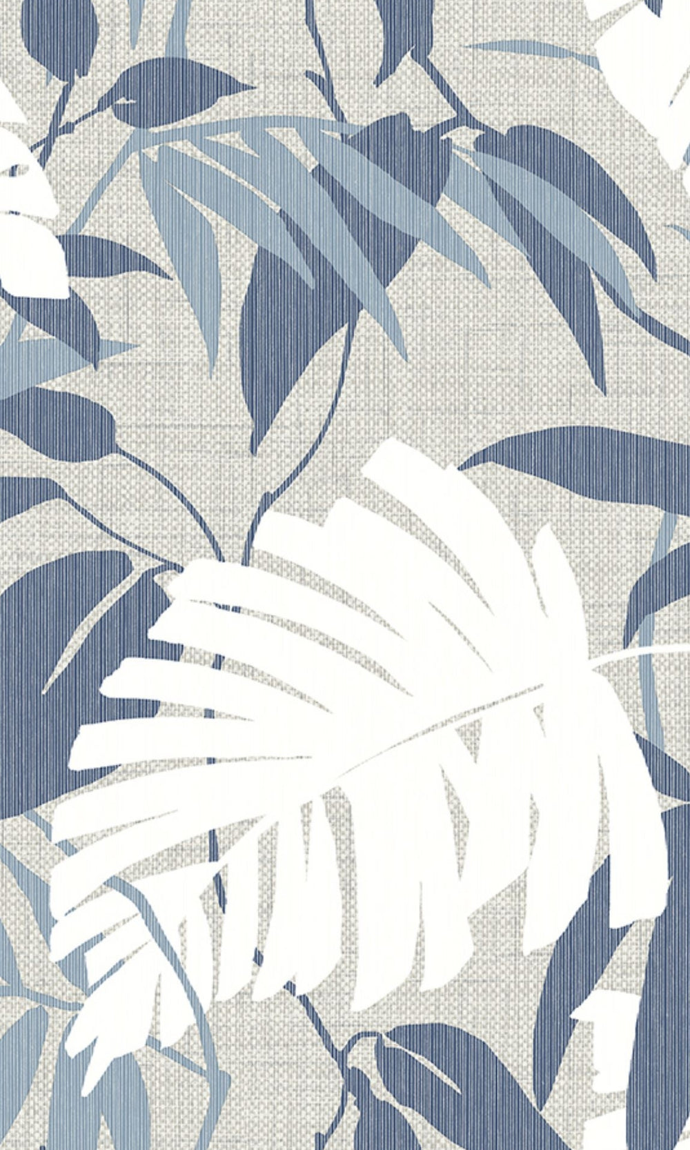 River Blues Printed Palm Leaves Botanical Wallpaper R8550