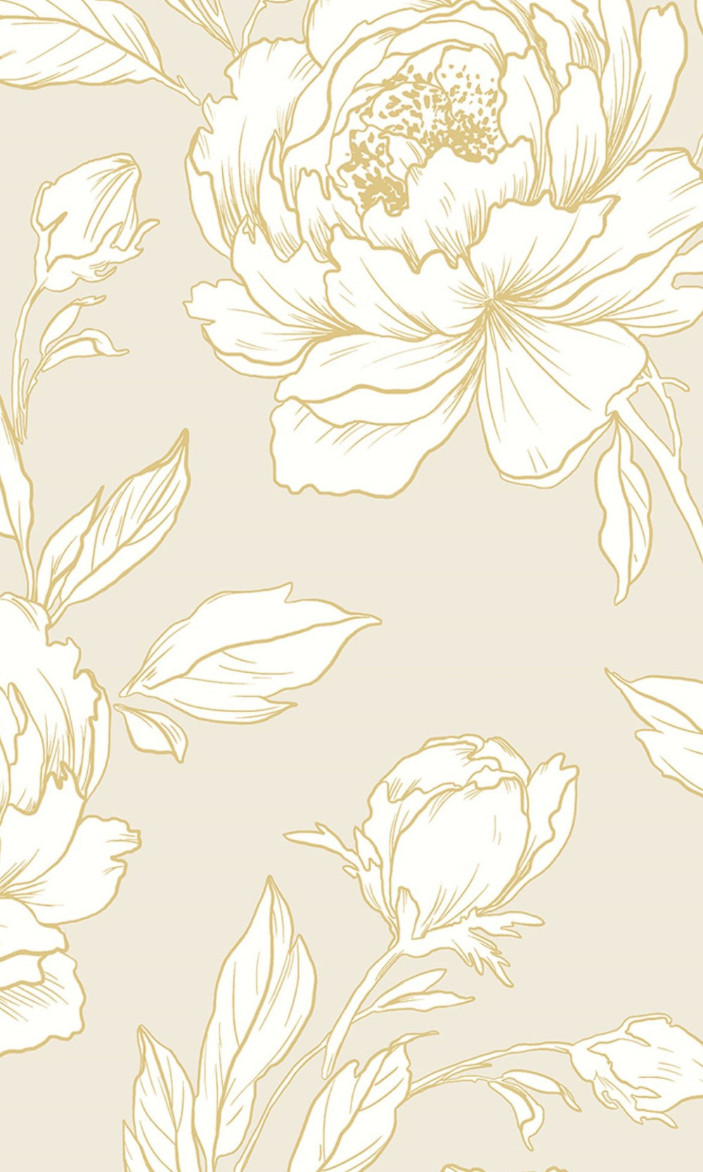 Seaside Sand Bold Floral Abstract  Design Wallpaper R8509