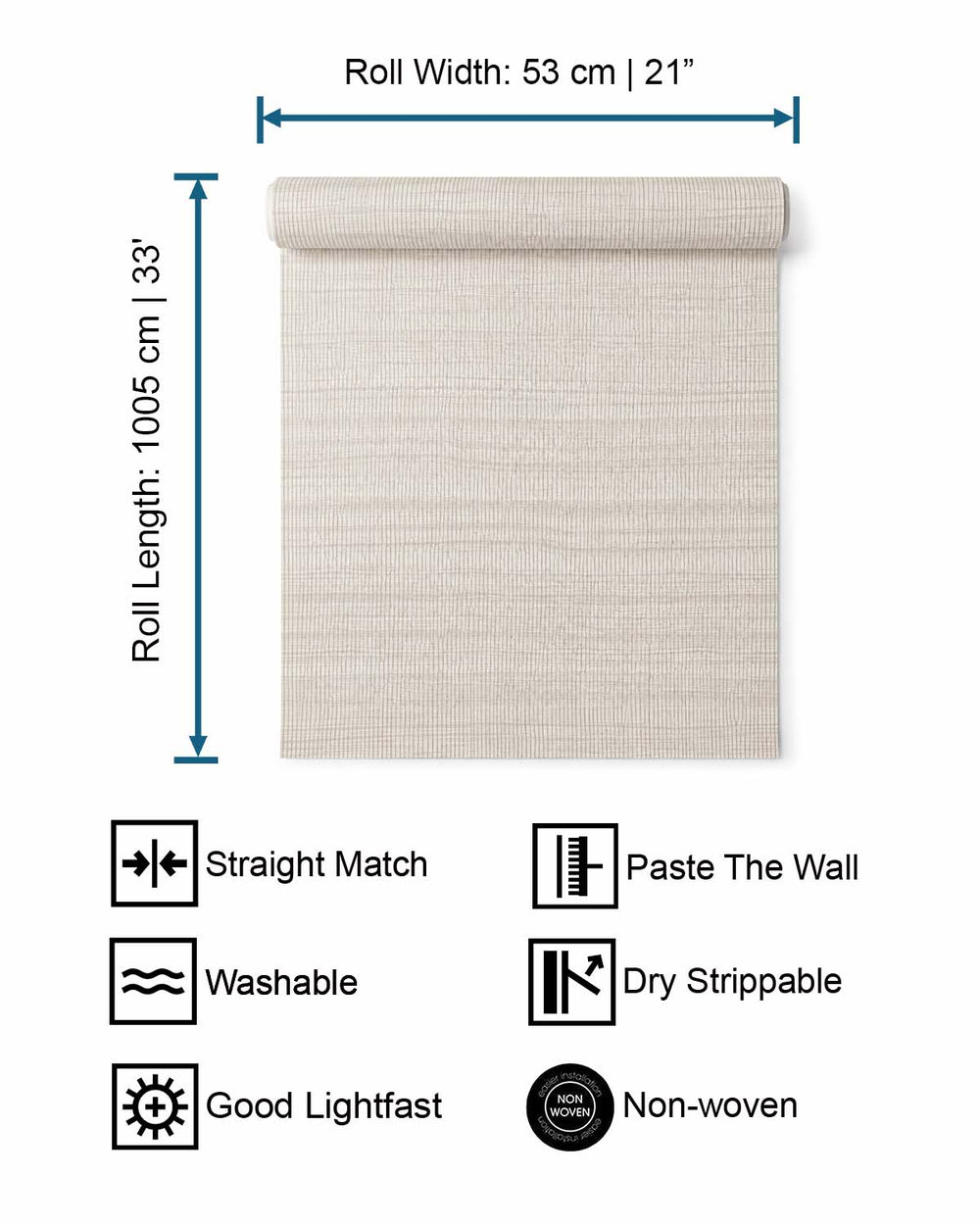 Beige Plain Natural Faux Wallpaper R8701
