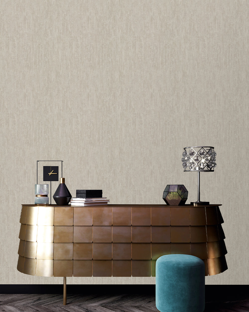Taupe Plain Textured Wallpaper R8710