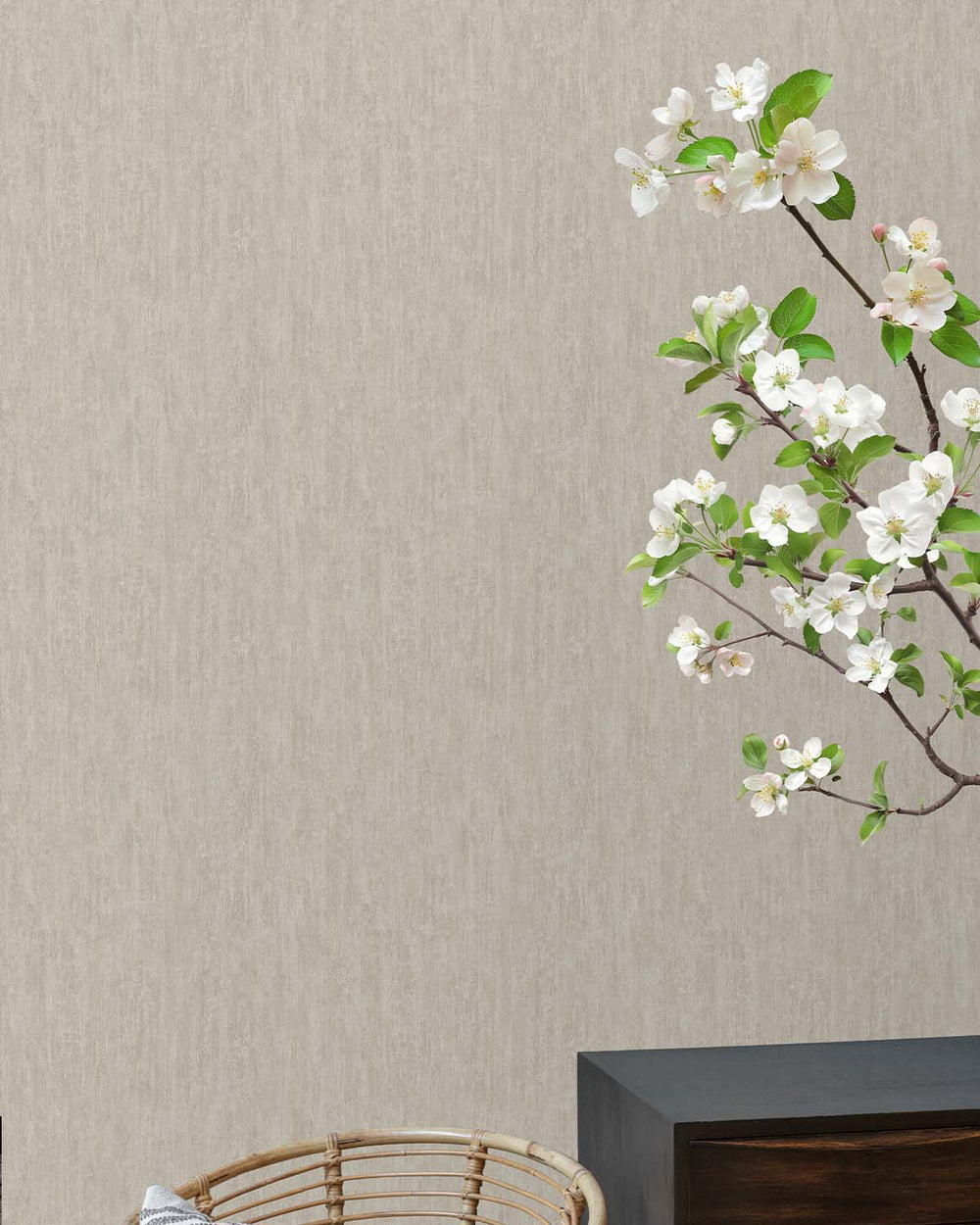Taupe Plain Textured Wallpaper R8710