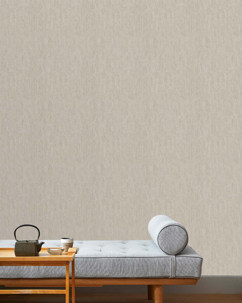 Taupe Plain Textured Wallpaper R8710