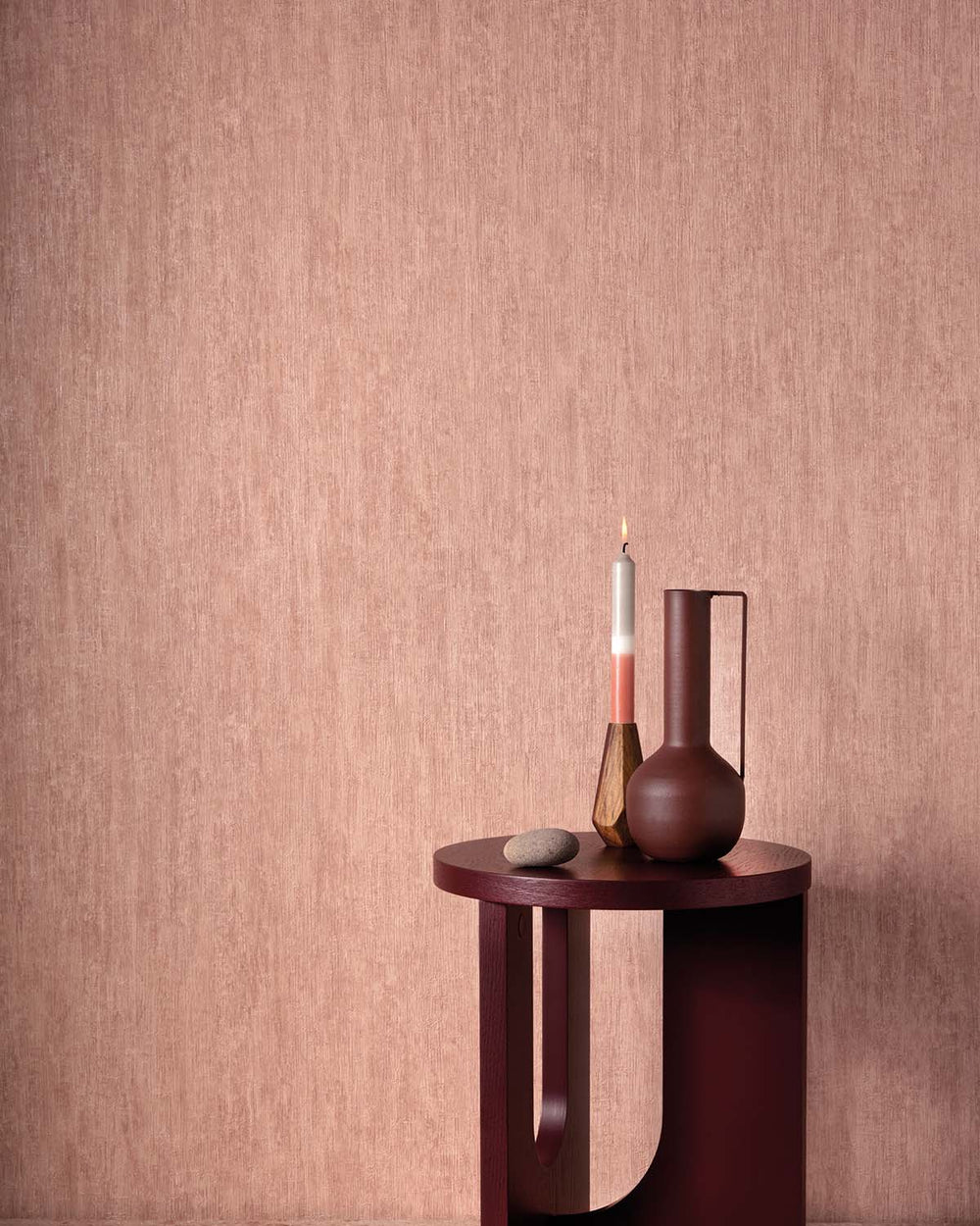 Pink Plain Textured Wallpaper R8712