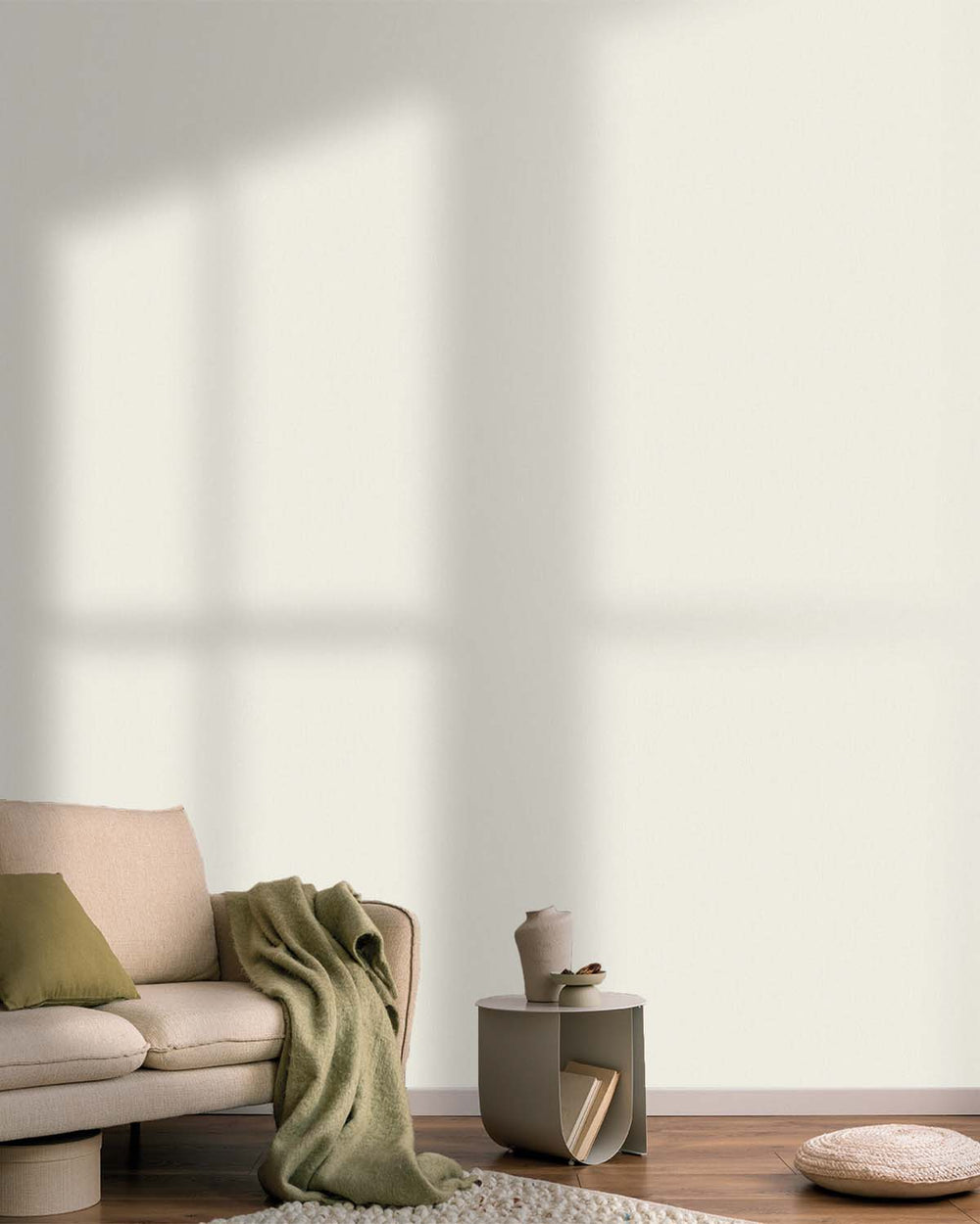 White Textured Plain Textile Wallpaper R8739