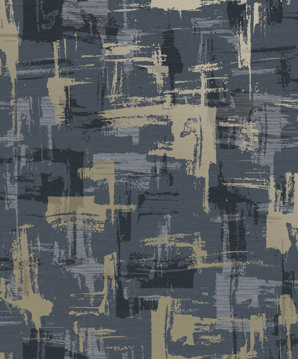 Navy Weathered Surface Abstract Geometric Wallpaper R8778
