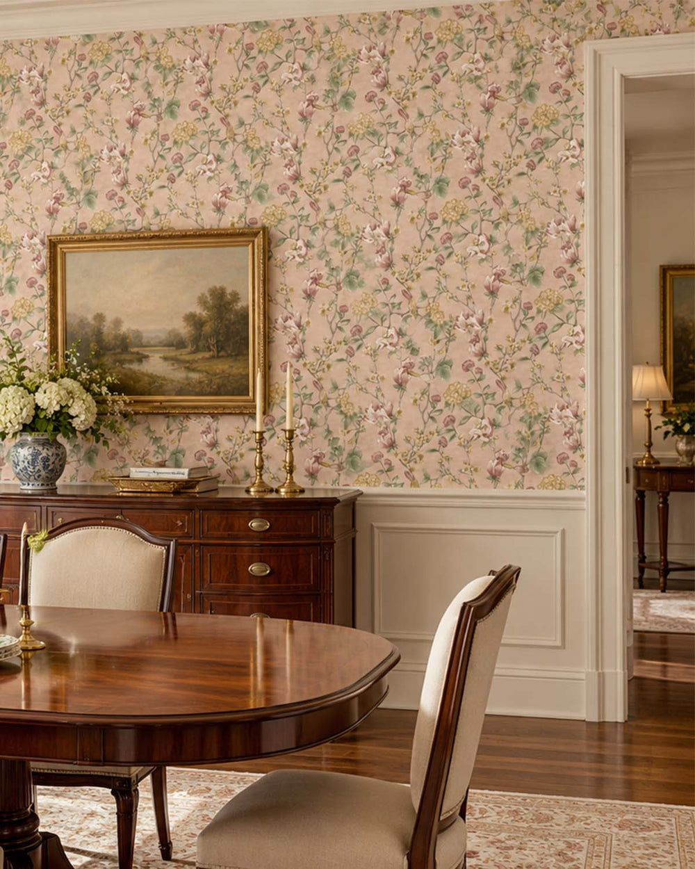 Pink Floral Trail Tropical Wallpaper R8795