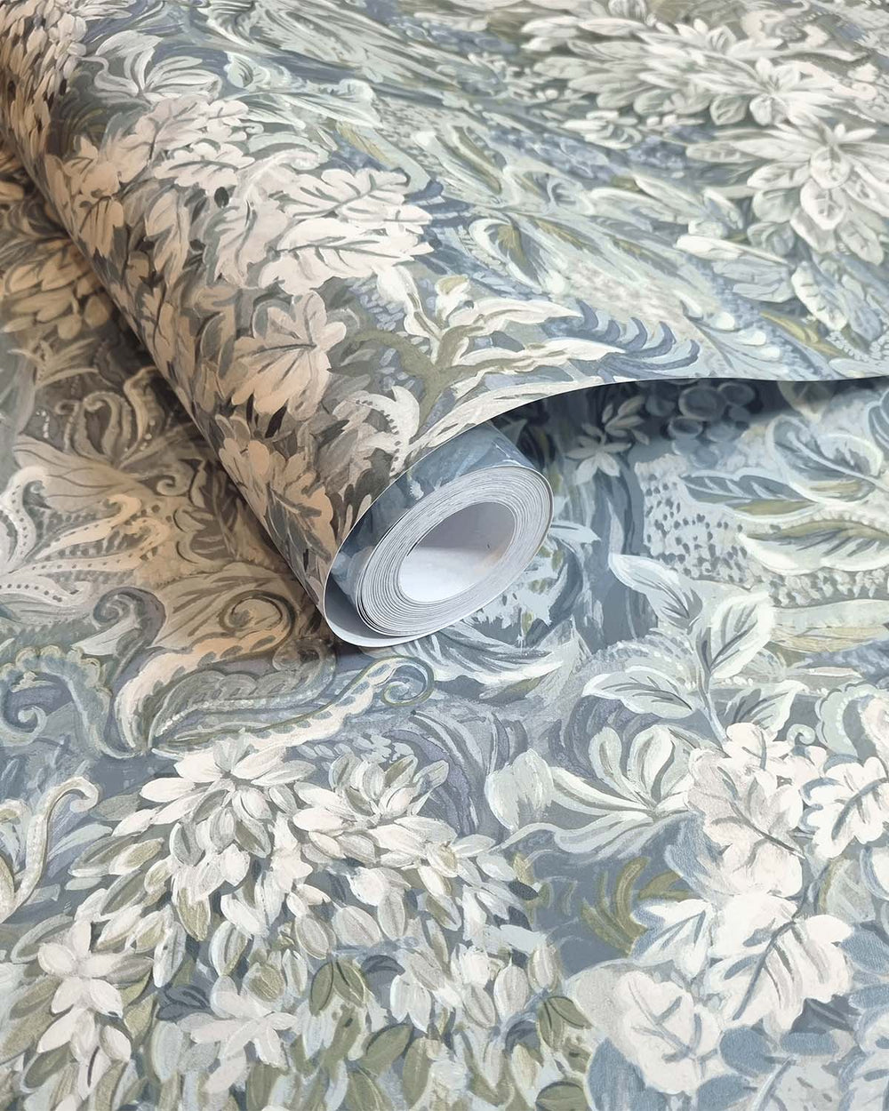 Blue Floral Foliage Floral Wallpaper R8801