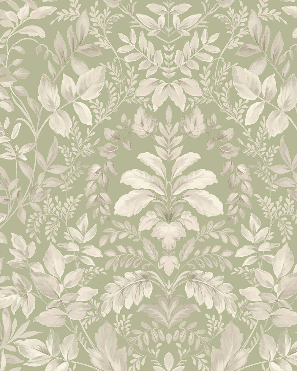 Sage Lush Overgrown Botanical Wallpaper R8822