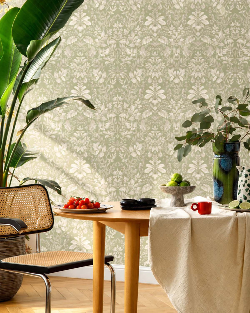 Sage Lush Overgrown Botanical Wallpaper R8822