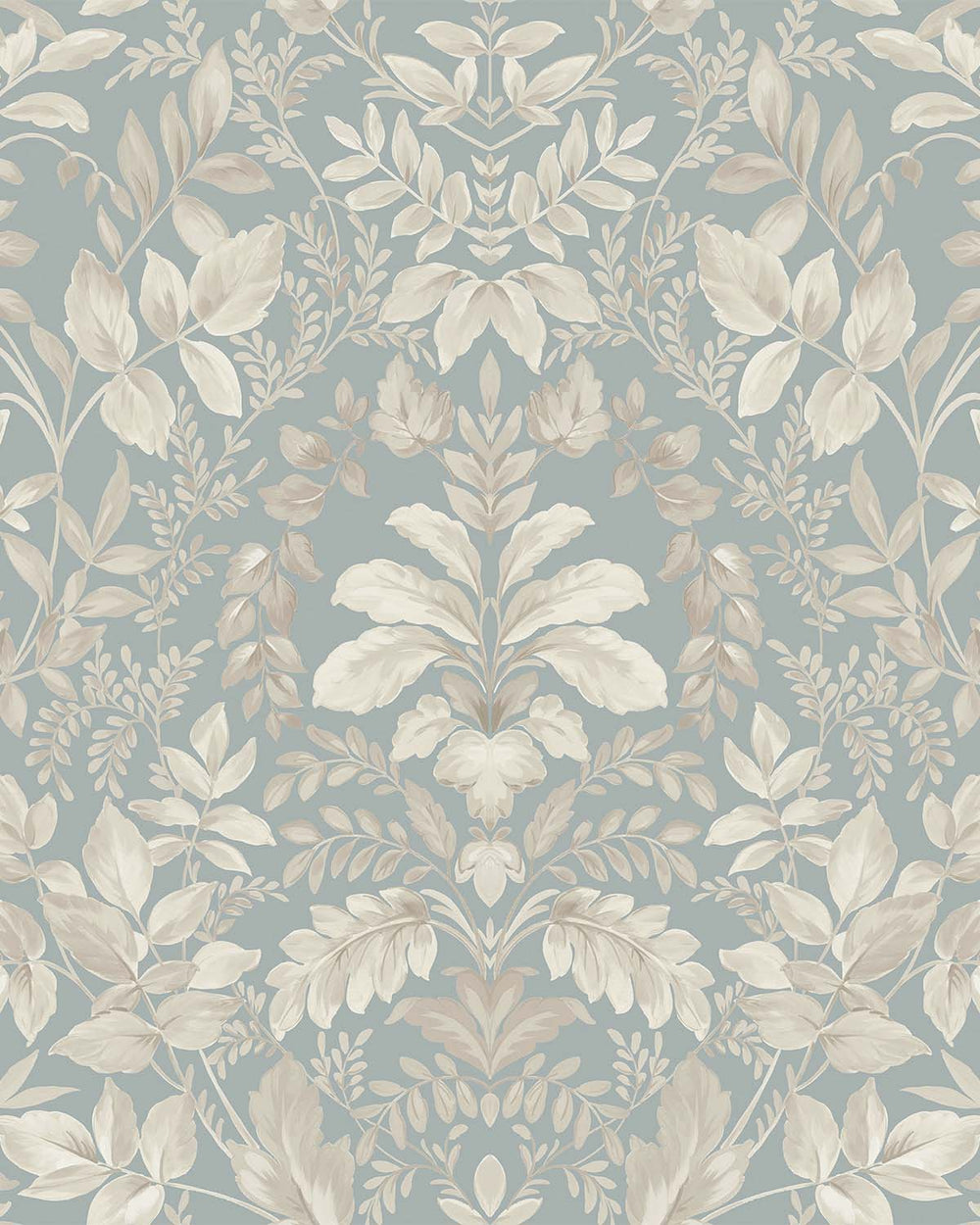 Blue Lush Overgrown Botanical Wallpaper R8823