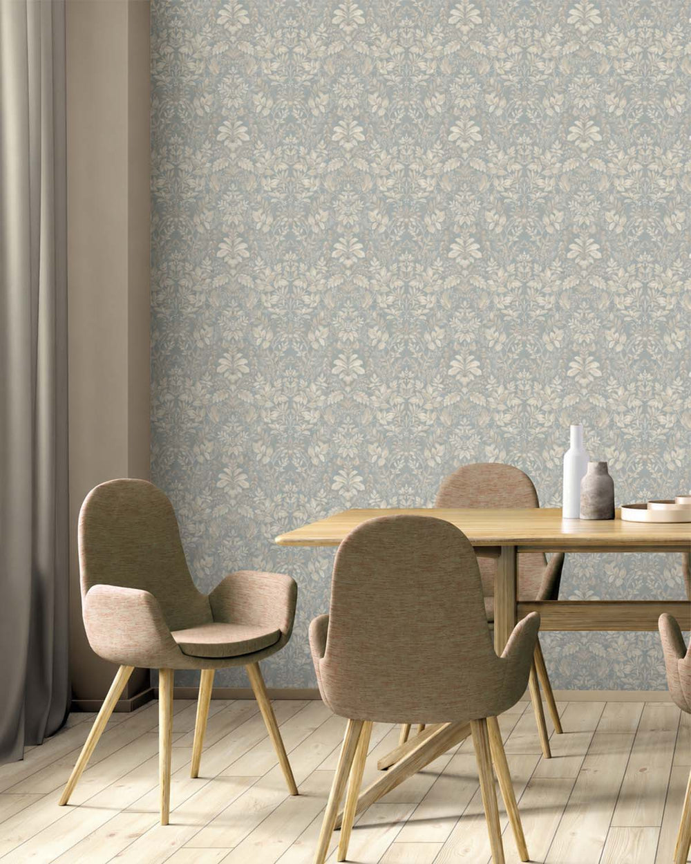 Blue Lush Overgrown Botanical Wallpaper R8823