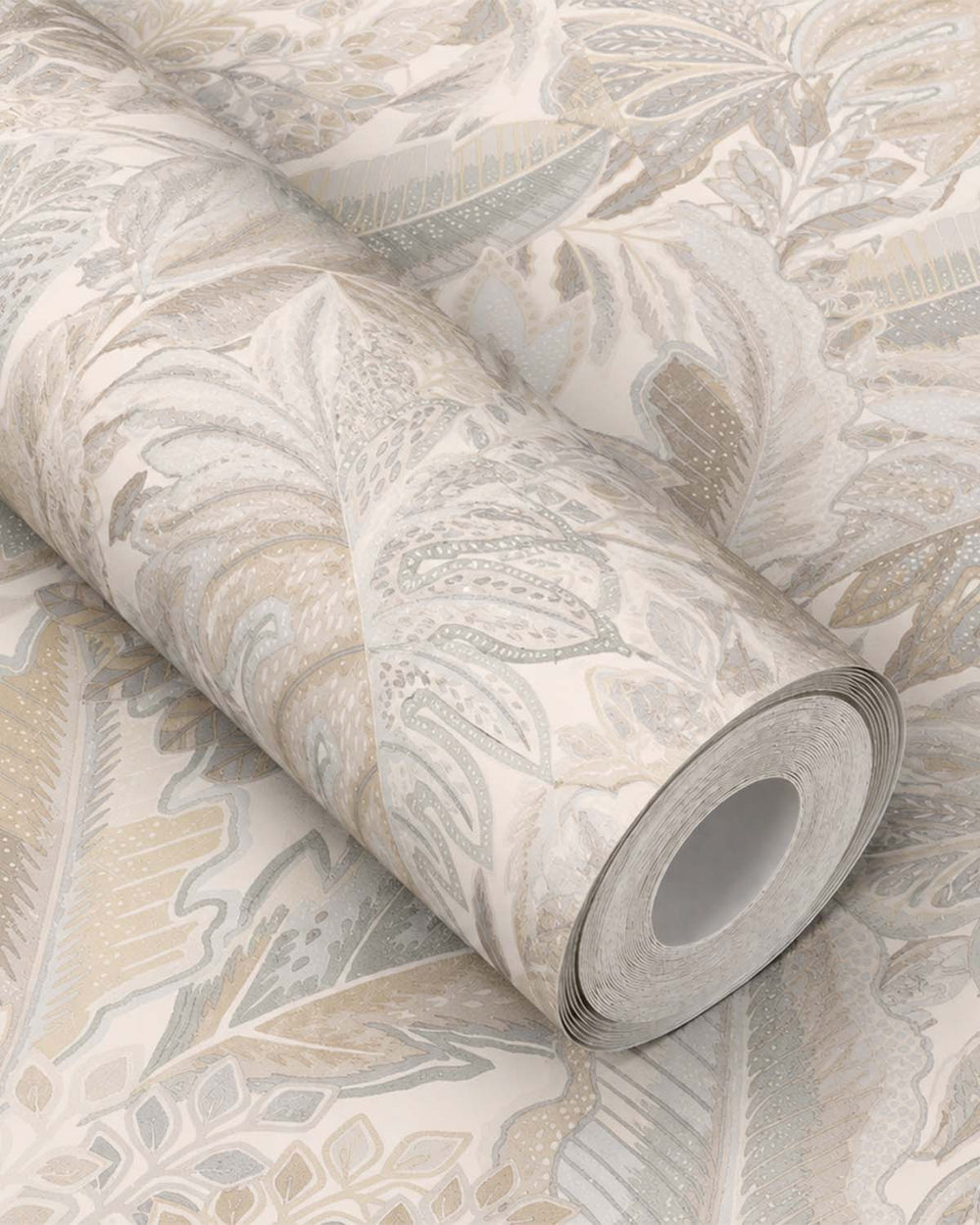 White Furry Leaves Tropical Wallpaper R8876