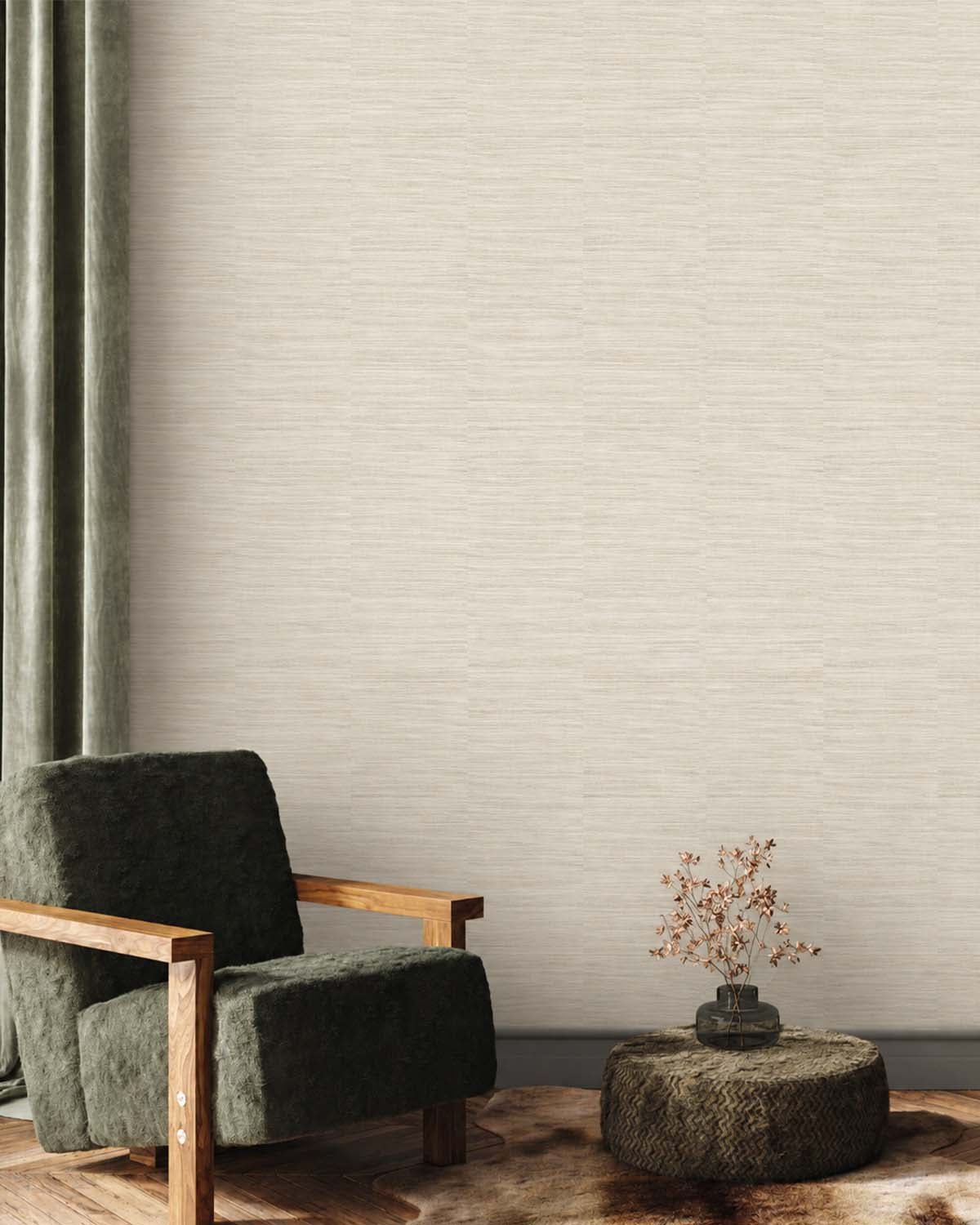 White Grasscloth Effect Textured Wallpaper R8885