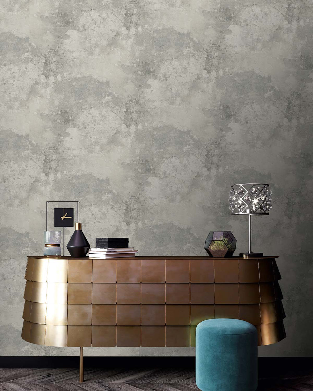 Grey Old Concrete Effect Textured Wallpaper R8892
