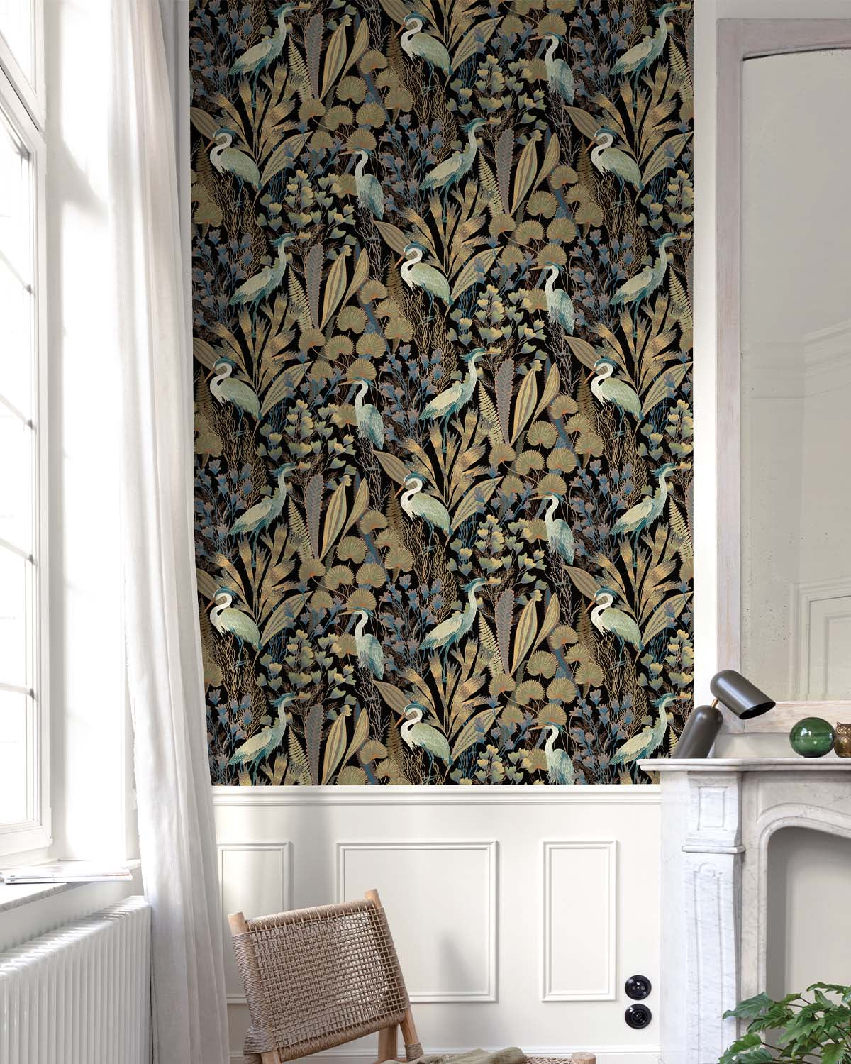 Black Heron Birds Tropical Wallpaper R8895