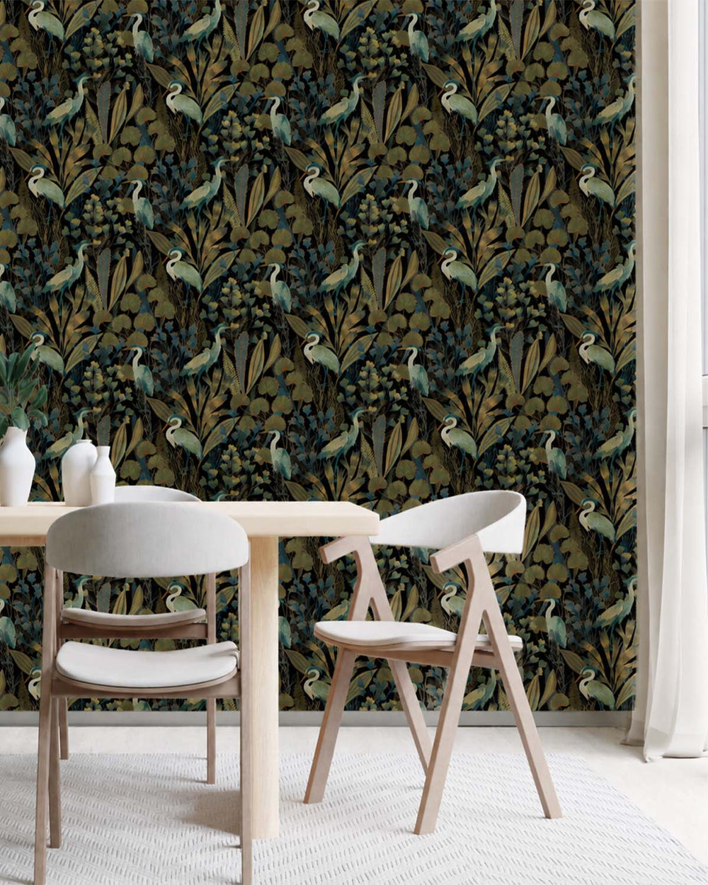 Black Heron Birds Tropical Wallpaper R8895