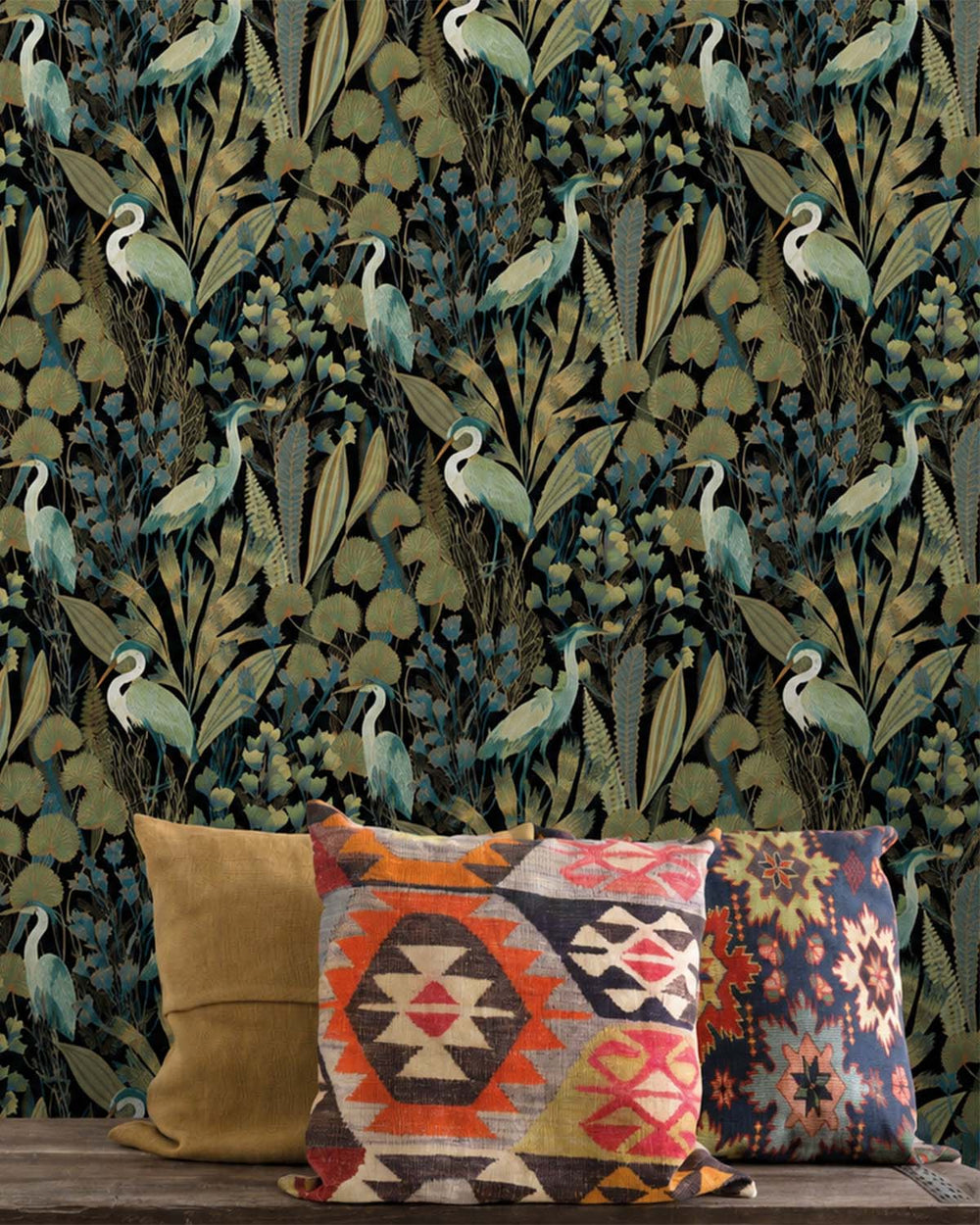 Black Heron Birds Tropical Wallpaper R8895