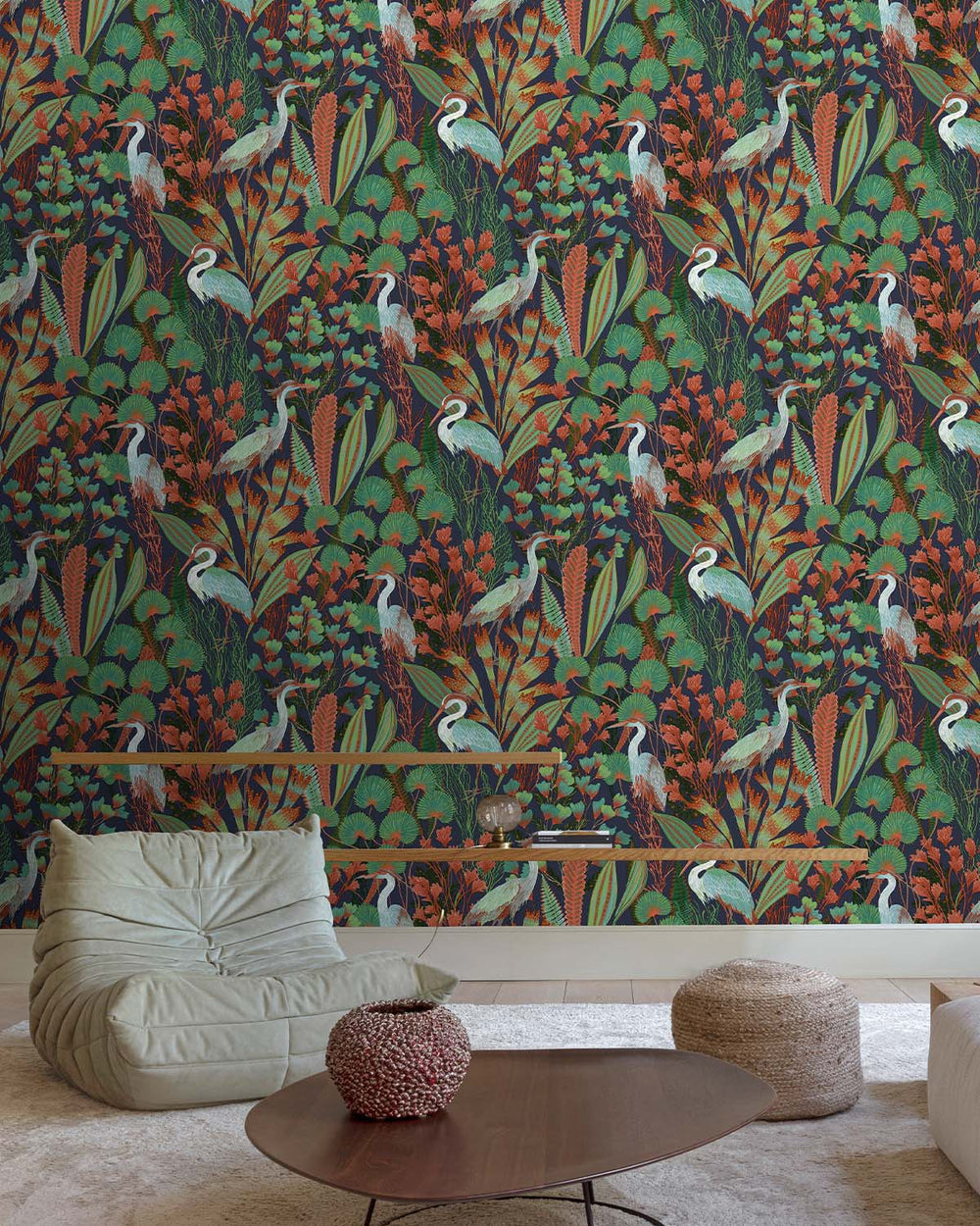 Blue Heron Birds Tropical Wallpaper R8896