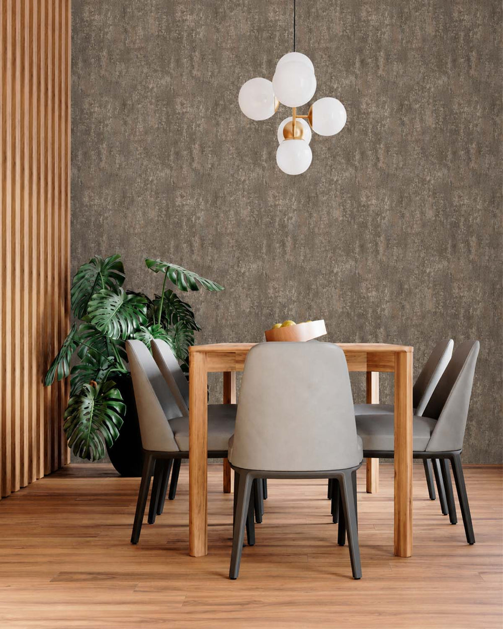 Mocha Scratched Concrete Textured Wallpaper R8935