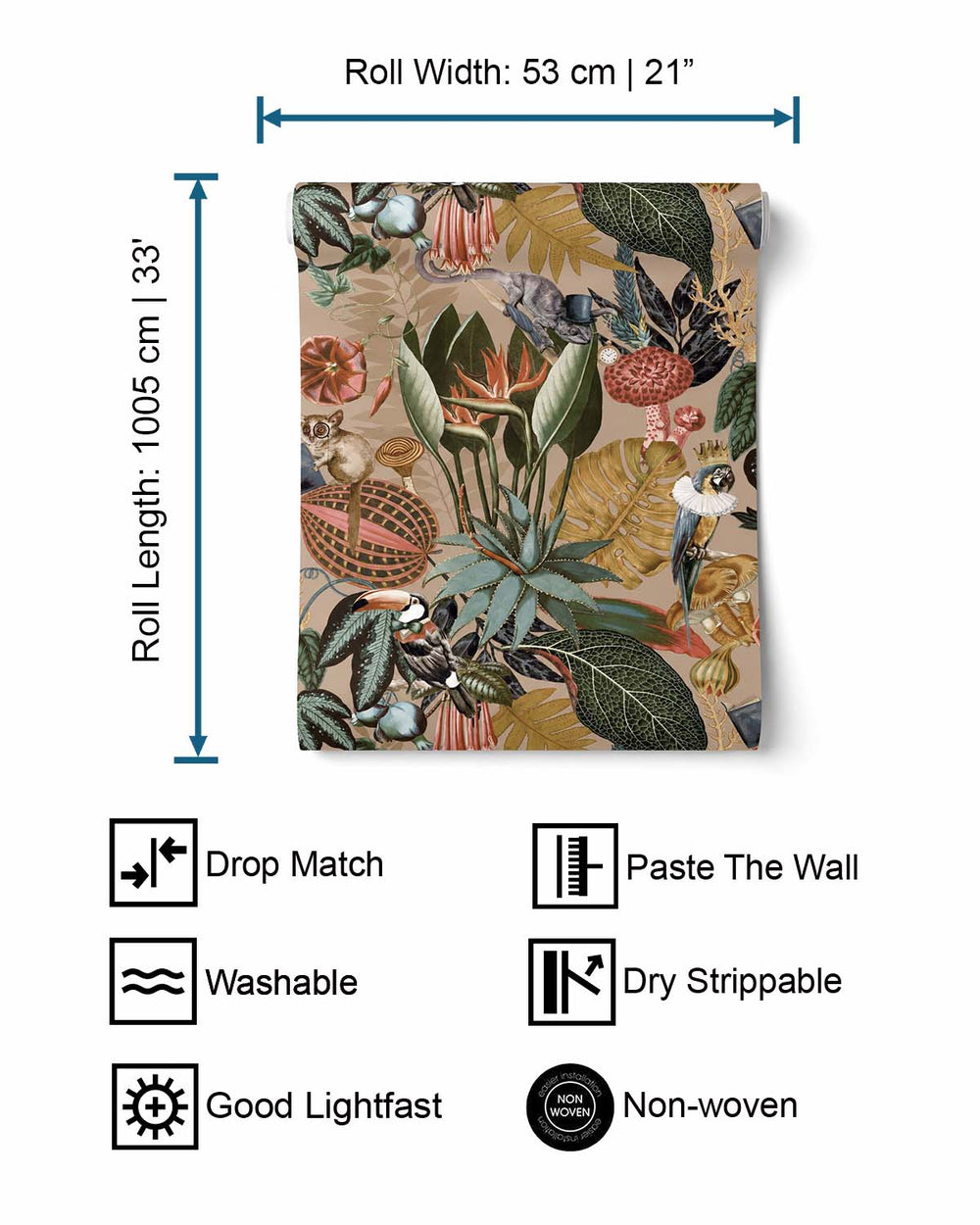 Gold A Tropical Soiree Wallpaper Wallpaper R8966