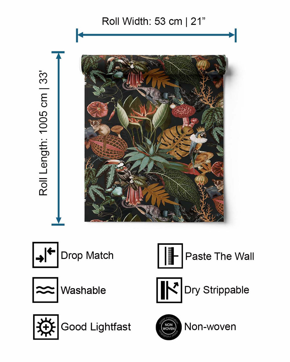 Black A Tropical Soiree Wallpaper R8967