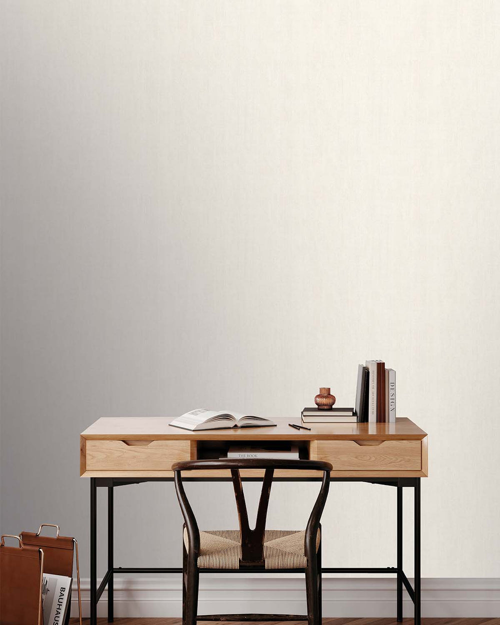White Plain Textured Wallpaper R9016