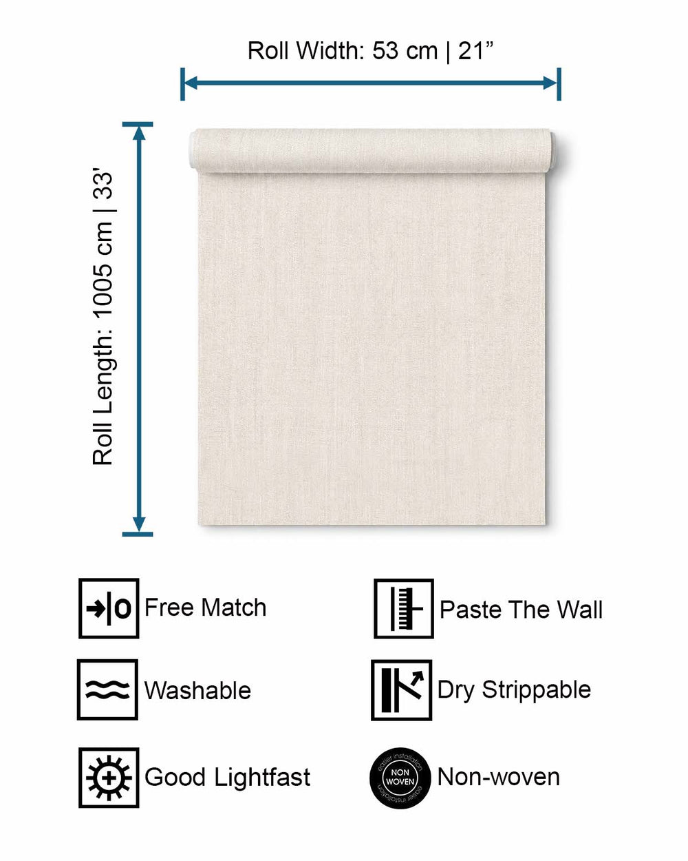 Light Taupe Plain Textured Wallpaper R9017