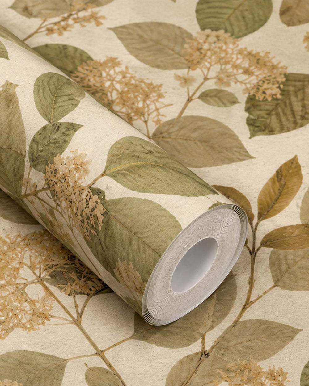 Apricot Orange Botanical Leaves Wallpaper R9130