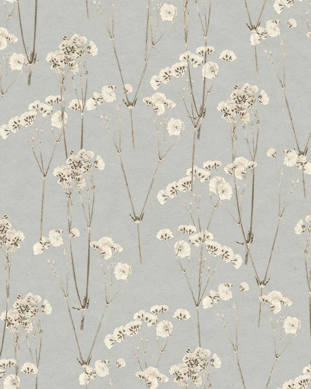 Cashmere Blue Minimalist Spry Floral Decoration  Wallpaper R9134