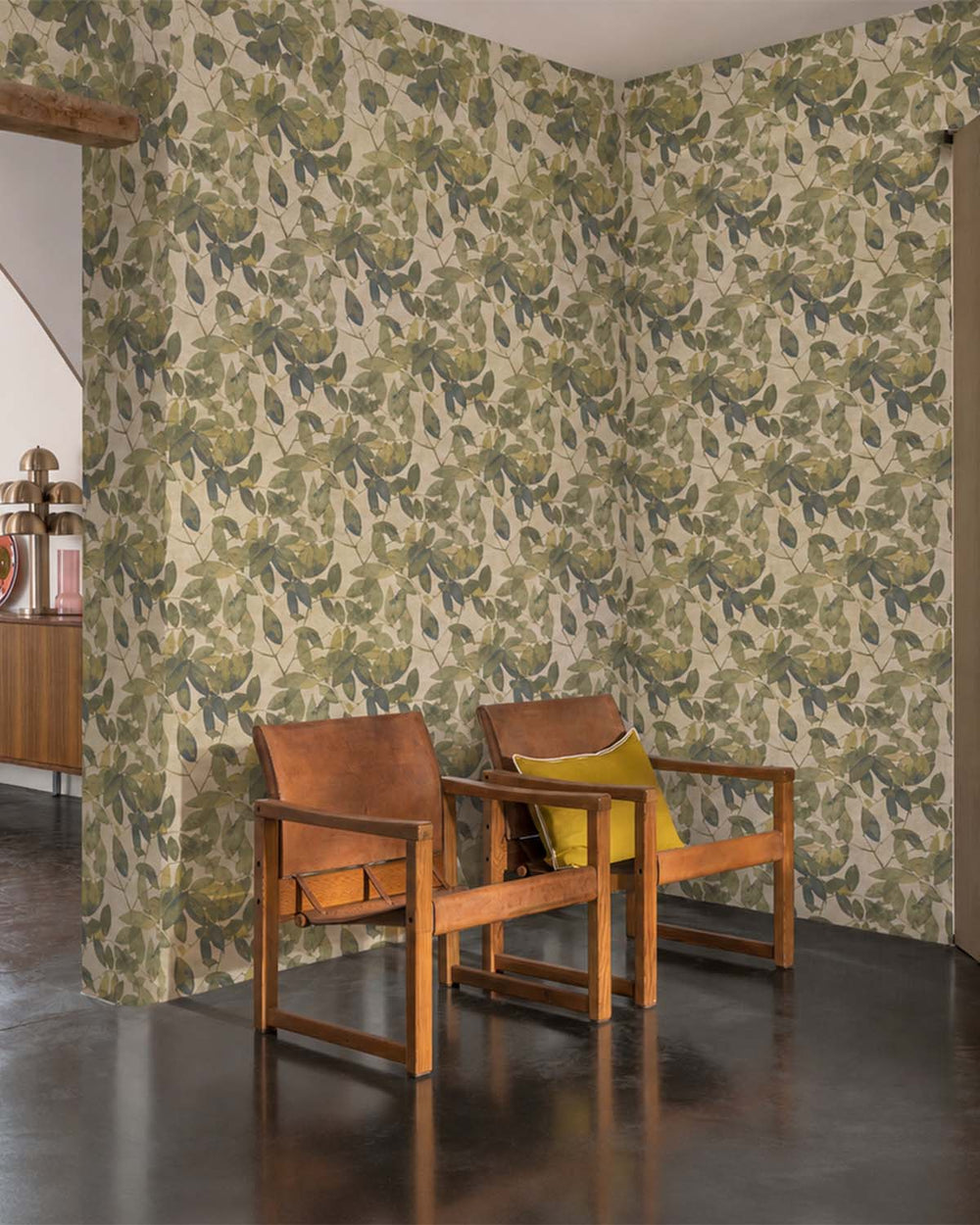 Golden Green Beech Tree Leaves Botanical Wallpaper R9145