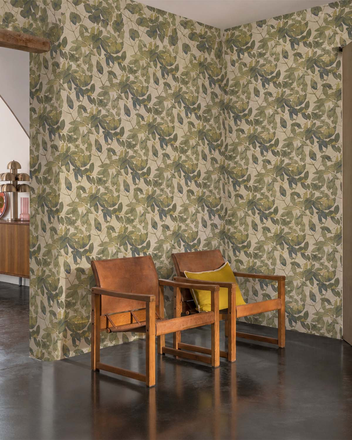 Golden Green Beech Tree Leaves Botanical Wallpaper R9145