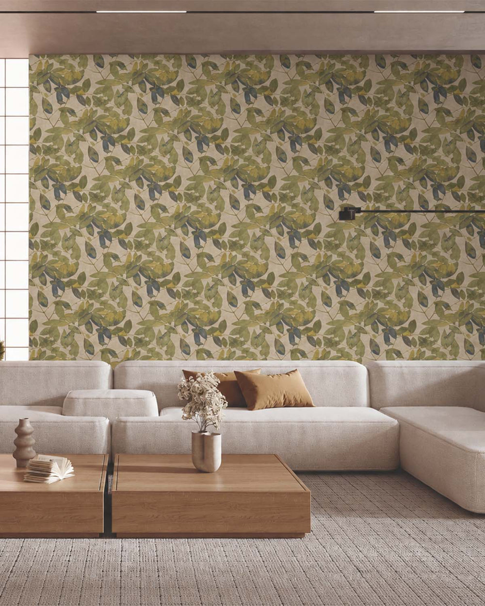 Golden Green Beech Tree Leaves Botanical Wallpaper R9145
