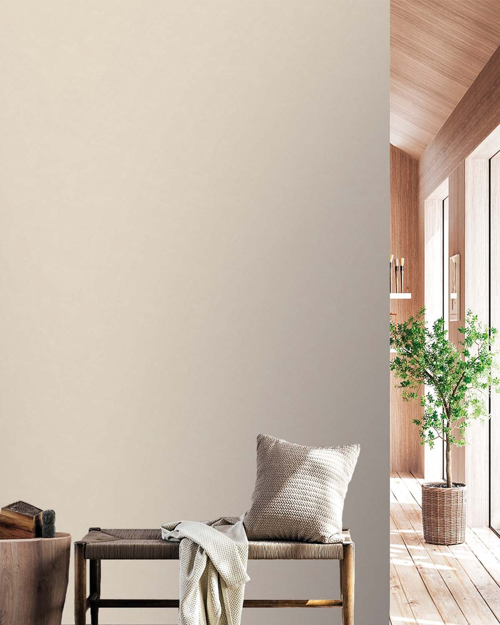 Sandy Ecru Simple Plain Wallpaper R9152