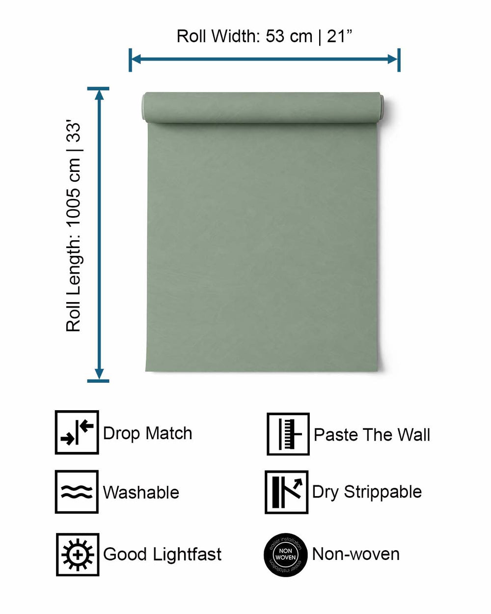 Sea Green Simple Plain Wallpaper R9162
